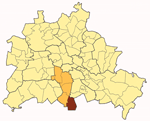 Karte von Berlin mit Stadteil Lichtenrade im Bezirk Tempelhof-Schöneberg
