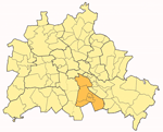 Karte von Berlin mit Bezirk Neukölln
