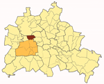 Karte von Berlin mit dem Stadtteil Charlottenburg-Nord im Bezirk Charlottenburg-Wilmersdorf