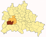 Karte von Berlin mit dem Stadtteil Grunewald im Bezirk Charlottenburg-Wilmersdorf