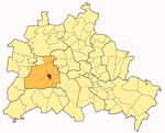 Karte von Berlin mit dem Stadtteil Halensee im Bezirk Charlottenburg-Wilmersdorf