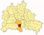 Karte von Berlin mit Stadteil Mariendorf im Bezirk Tempelhof-Schöneberg