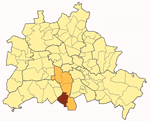 Karte von Berlin mit Stadteil Marienfelde im Bezirk Tempelhof-Schöneberg