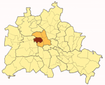 Karte von Berlin mit dem Stadtteil Moabit im Bezirk Mitte