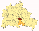 Karte von Berlin mit Stadtteil Neukölln im Bezirk Neukölln