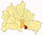 Karte von Berlin mit Stadtteil Rudow im Bezirk Neukölln