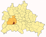Karte von Berlin mit dem Stadtteil Schmargendorf im Bezirk Charlottenburg-Wilmersdorf