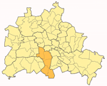 Karte von Berlin mit Bezirk Tempelhof-Schöneberg