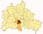 Karte von Berlin mit Stadteil Tempelhof im Bezirk Tempelhof-Schöneberg