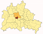 Karte von Berlin mit dem Stadtteil Tiergarten im Bezirk Mitte
