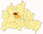 Karte von Berlin mit dem Stadtteil Wedding im Bezirk Mitte